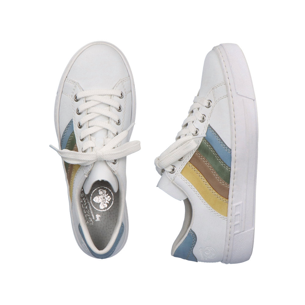 Rieker L8802-80 Ladies Trainers Manmade Upper Textile Lining Lace-Up Soft Insole Shock-Absorbent Footbed Gripped Sole For Traction Colours Ltd, Colours, Colours Farnham, Colours Shoes