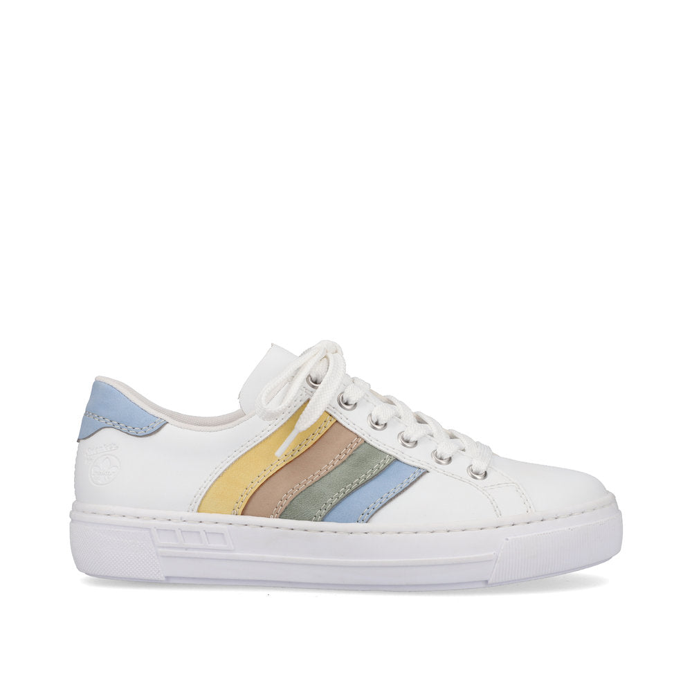Rieker L8802-80 Ladies Trainers Manmade Upper Textile Lining Lace-Up Soft Insole Shock-Absorbent Footbed Gripped Sole For Traction Colours Ltd, Colours, Colours Farnham, Colours Shoes