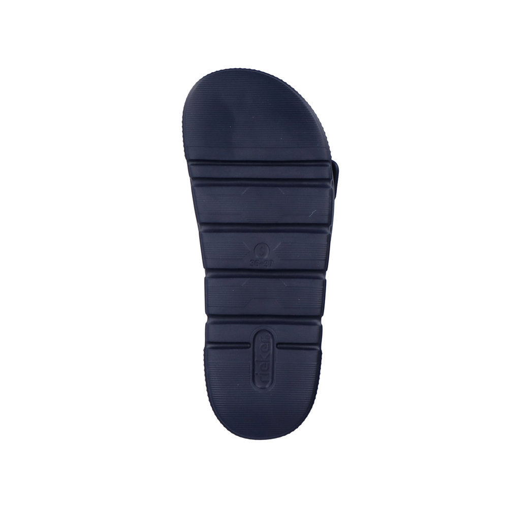 Rieker P2180 Ladies Slip-on Sandals Rieker Ladies Sandals - Buckle Upper Material: Synthetic Material Width: F Heel Height: 50mm Lining: Sole: Ethylen Vinyl Acete sole Removable Insole: No Colours Ltd, Colours, Colours Farnham Colours Shoes