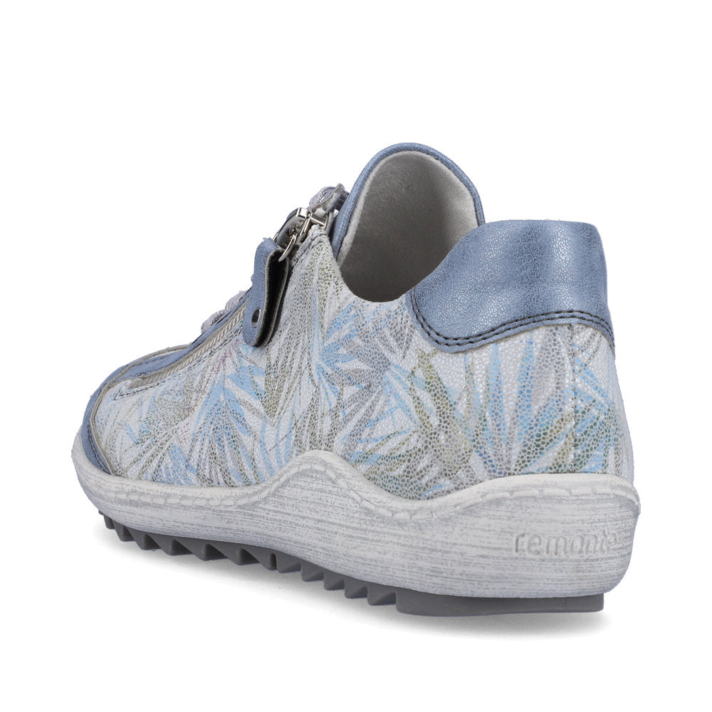 Remonte R1402-11 Ladies Trainers women's lace-up shoes in blue floral design Colours Ltd, Colours, Colours Farnham, Colours Shoes