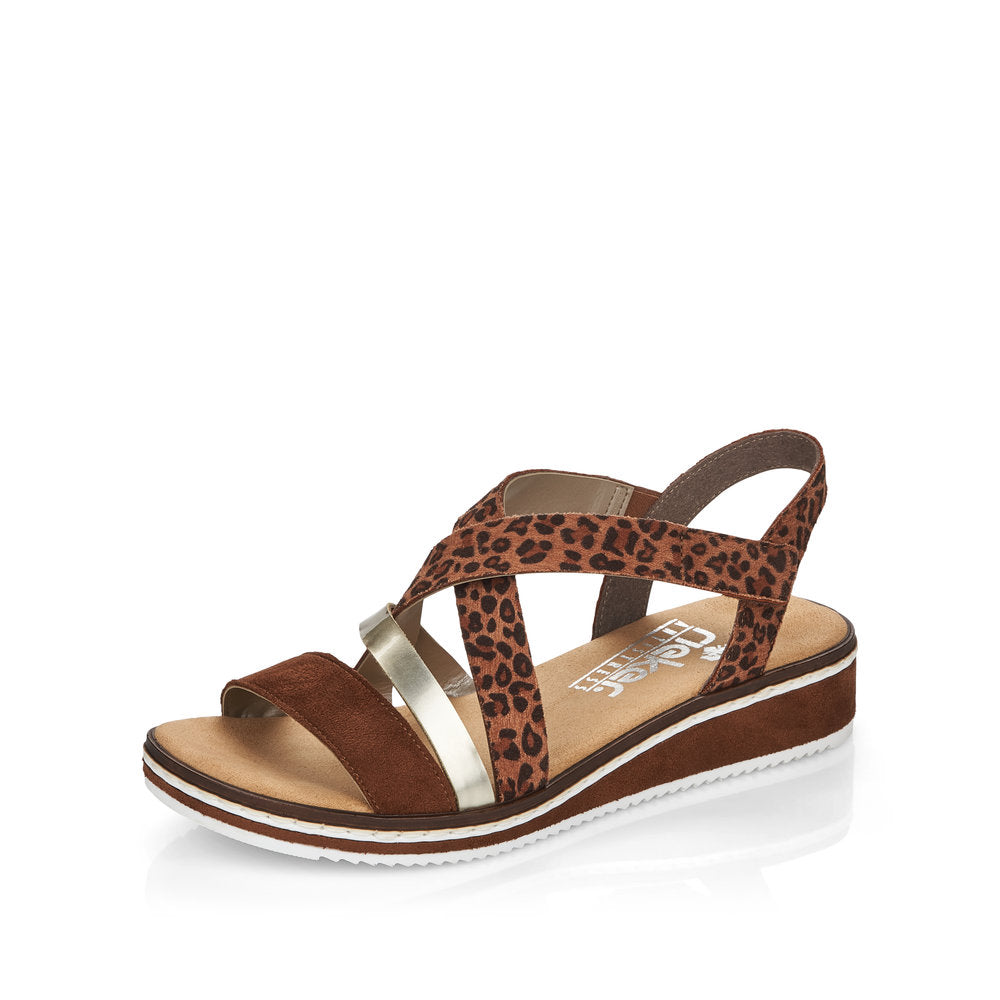 Rieker V3663 Ladies Sandals Upper Material: Synthetic Material Width: F Heel Height: 35.1mm Lining: Sole: RIRICON-sole Removable Insole: No Colours Ltd, Colours, Colours Farnham, Colours Shoes