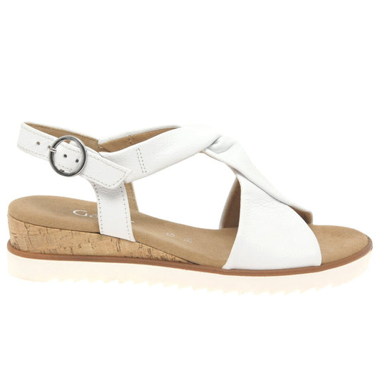 Gabor Rich Wedge Heel Sandals |Black/ White/ Metallic | 62.751