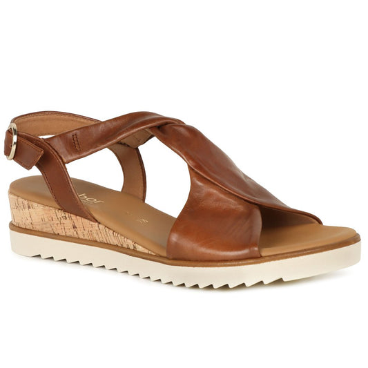 Gabor Rich Wedge Low Heel Sandals | Black/ White/ Metallic | 82.751