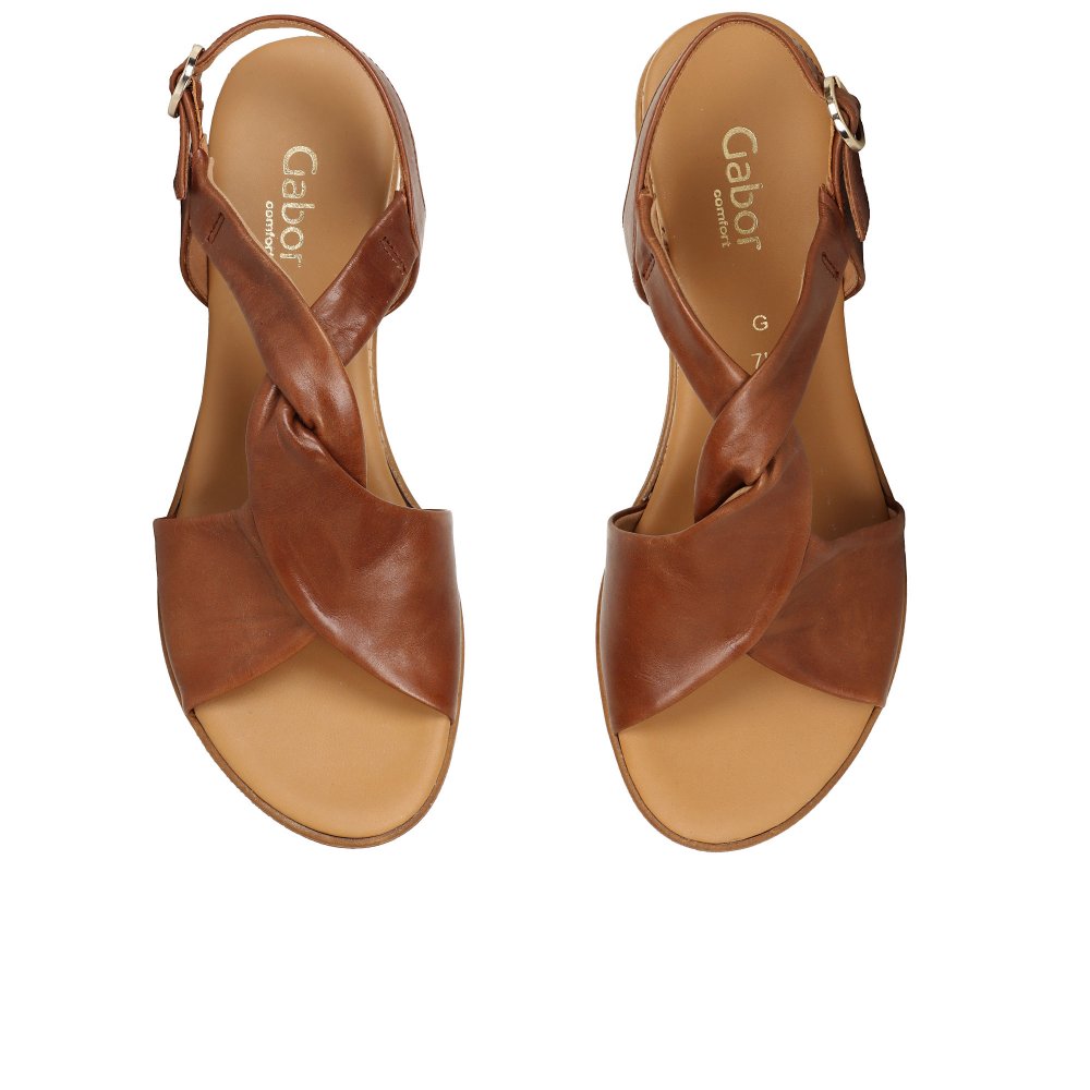 Gabor Rich Wedge Low Heel Sandals | Black/ White/ Metallic | 82.751