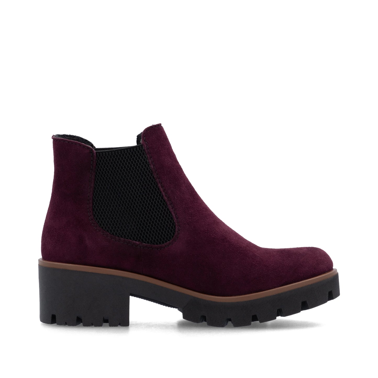 Rieker Women's Elasticated Boots | Burgundy Suede | 79265-30
