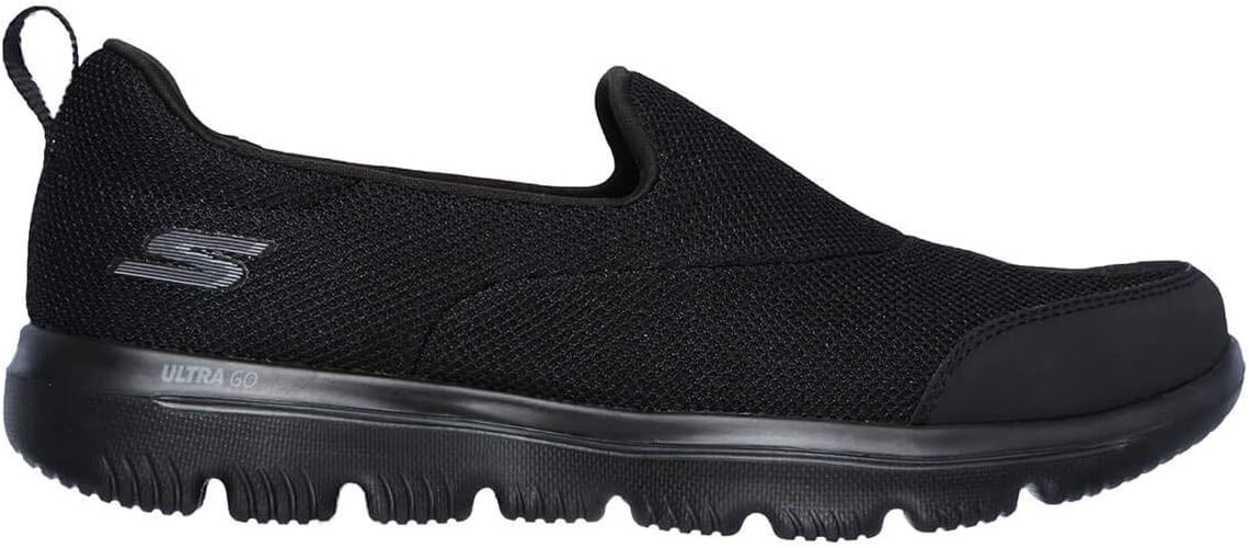 Skechers GO WALK EVOLUTION ULTRA-REACH, Women's Slip On, Black Black Textile White Trim Bkw