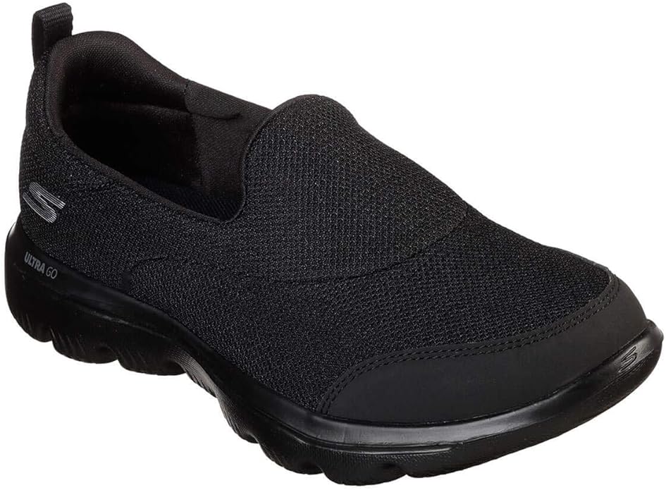 Skechers GO WALK EVOLUTION ULTRA REACH Women s Slip On Black Black Textile White Trim Bkw