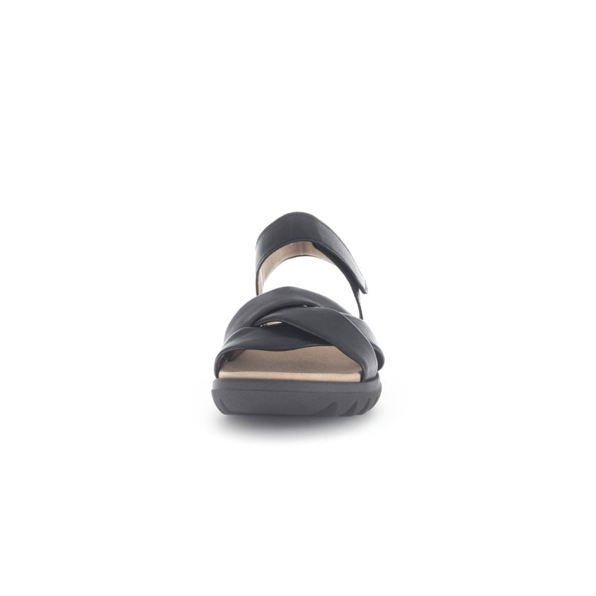 Gabor Champ Flat Strappy Sandal | Black | 64.812.27