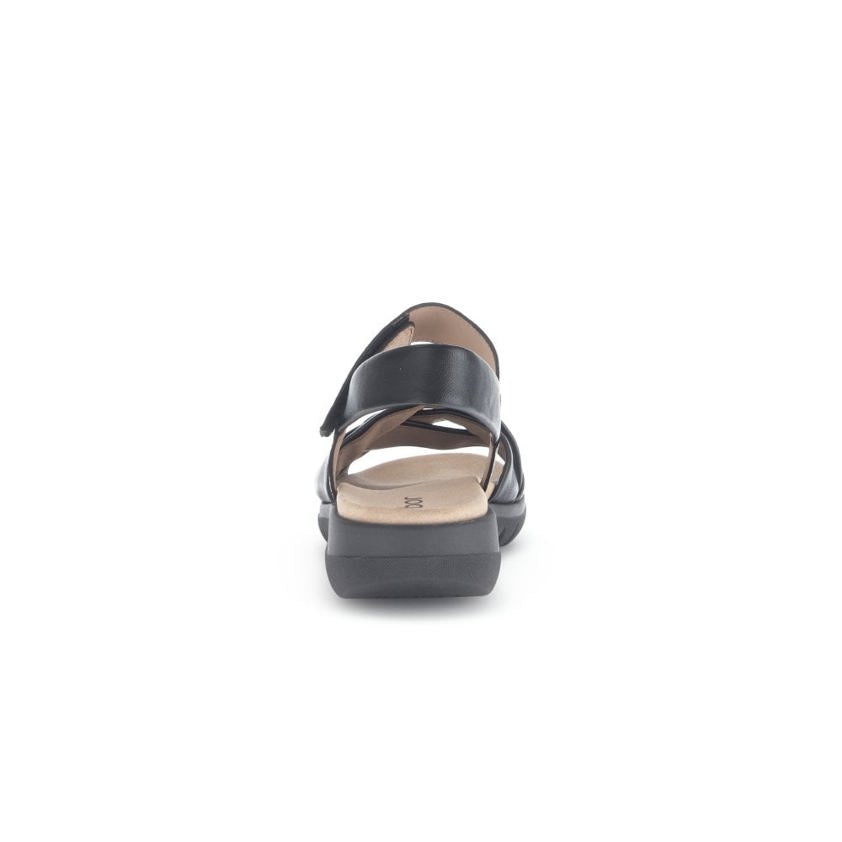 Gabor Champ Flat Strappy Sandal | Black | 64.812.27