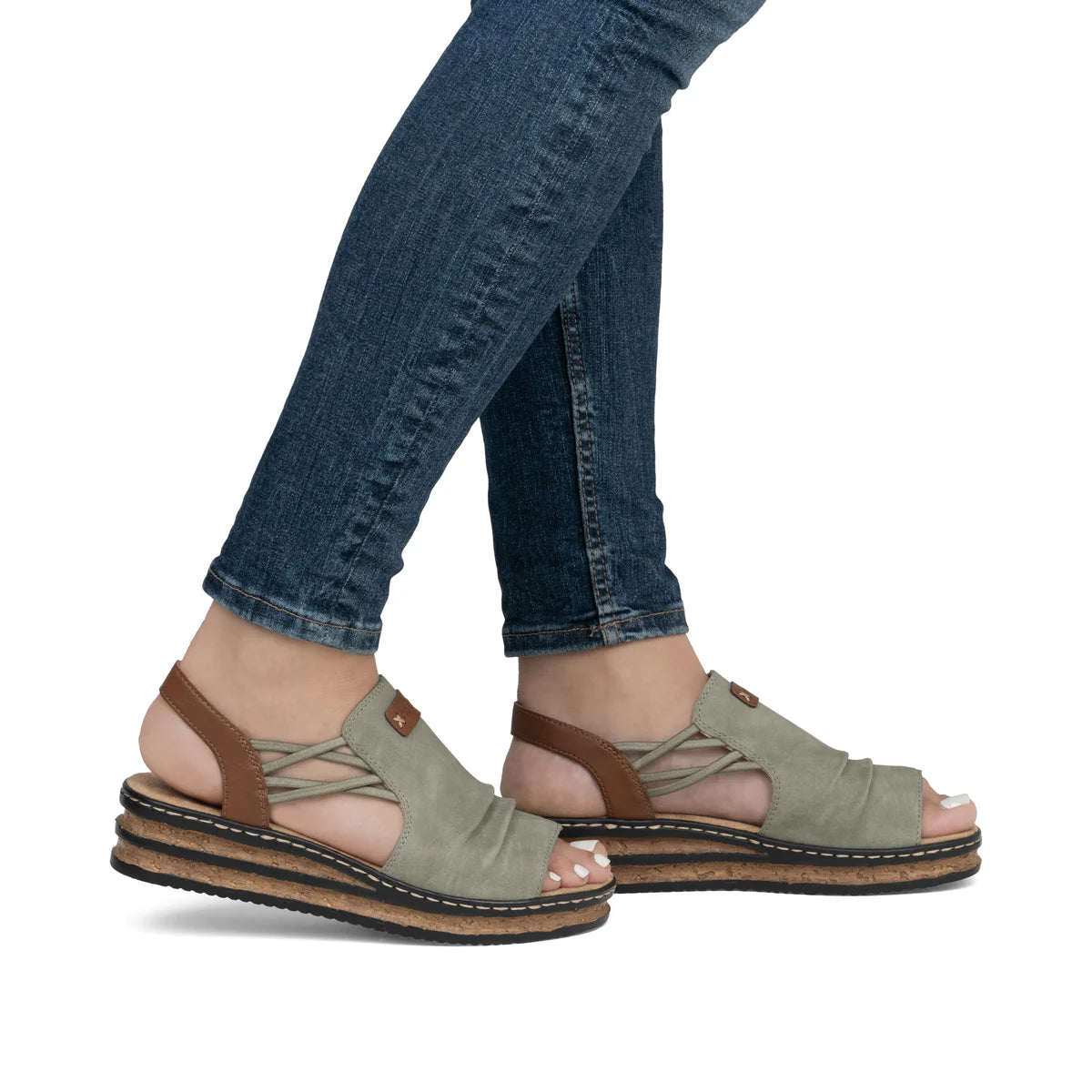 Rieker Women's Wedge Sandal - Green | 62962-52