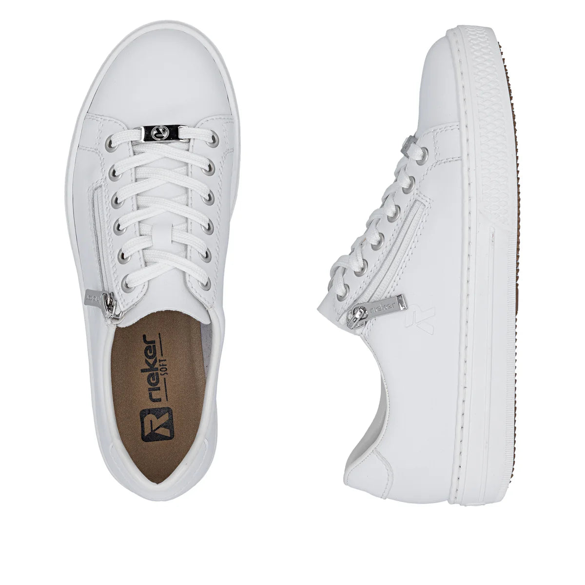 Rieker Women's Leather Trainer - White | L59L1-83
