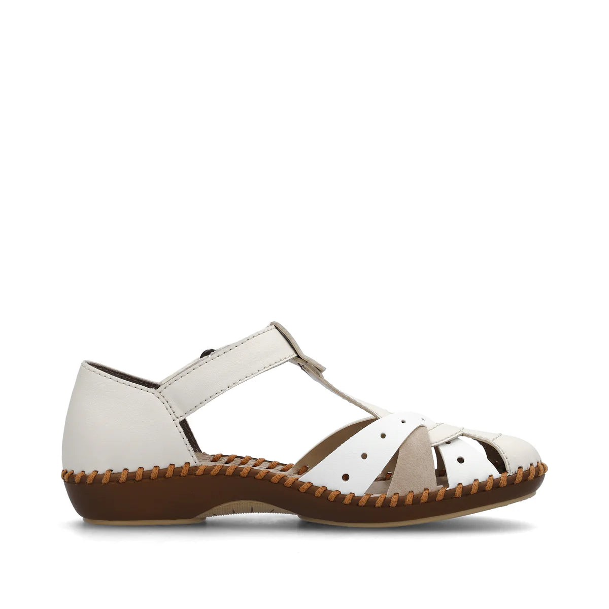 Rieker Women's Ankle Strap Sandal - Cream | M1655-62