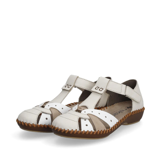 Rieker Women's Ankle Strap Sandal - Cream | M1655-62