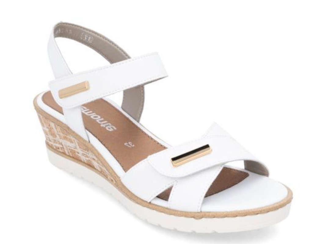 Remonte Women's Leather Wedge Sandal - White | R6266-80