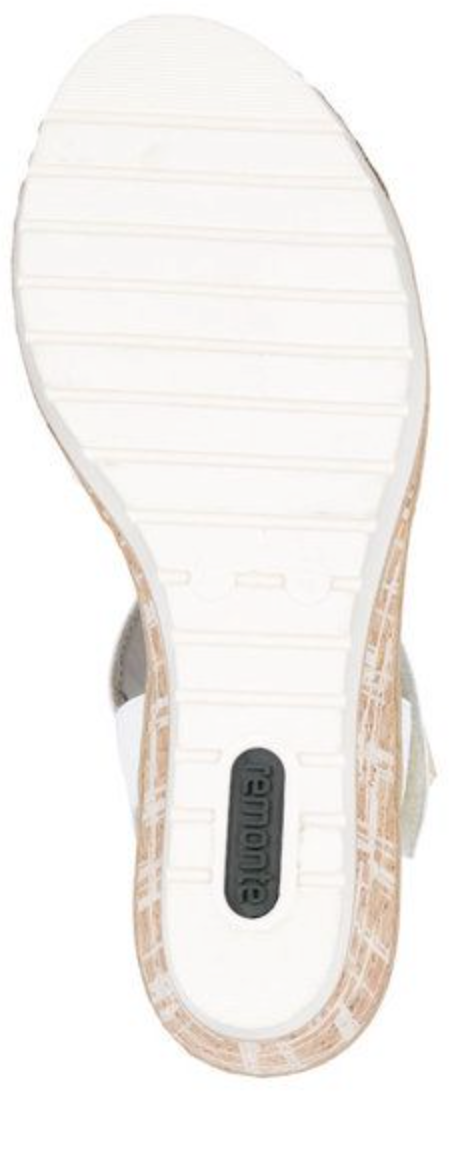 Remonte Women's Leather Wedge Sandal - White | R6266-80
