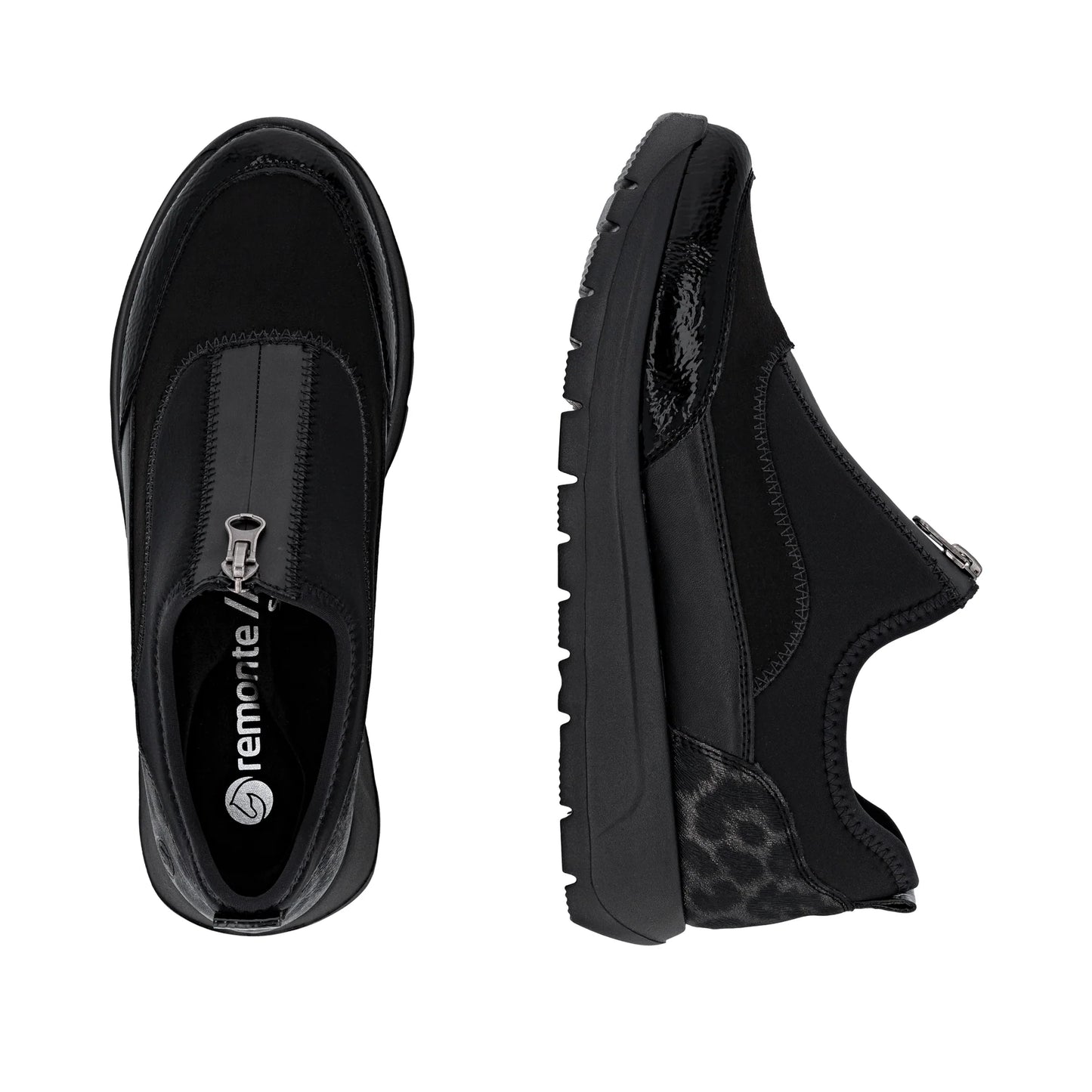 Remonte Women's Zip Shoes | Black Combi | D2V01-04
