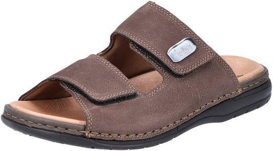 Rieker Men's Classic Leather Sandal - Brown | 20390-24