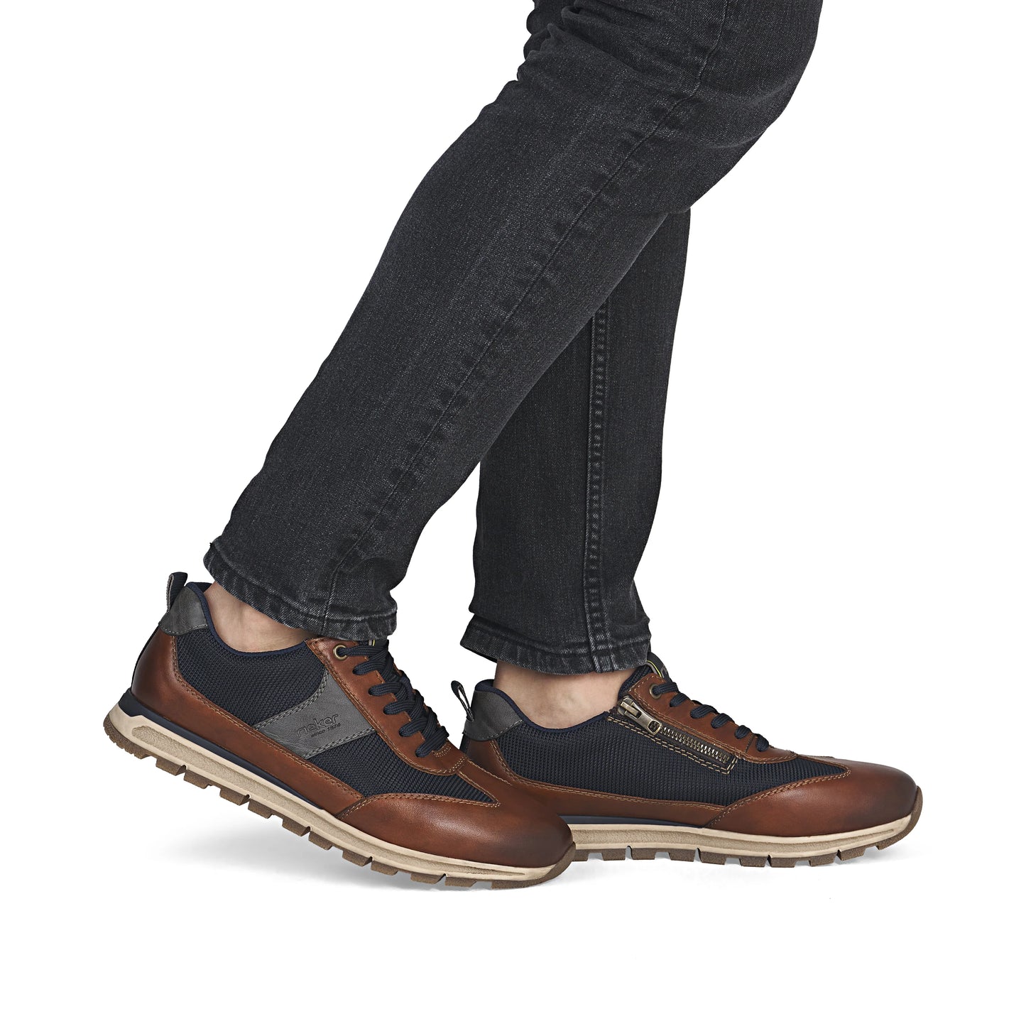 Rieker Men's Casual Zip Shoes | Brown | B0507-24