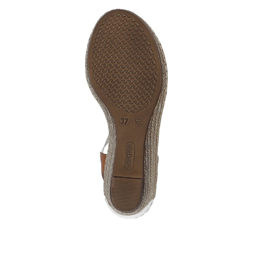 Rieker Sandals 624H6 Ladies Shoes White Combi