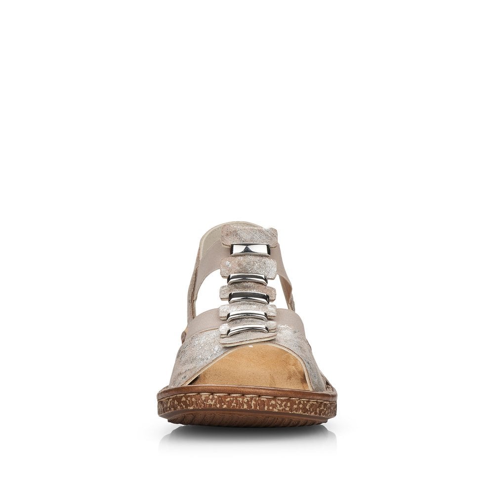 Rieker Sandals 62850 Ladies Shoes Metallic