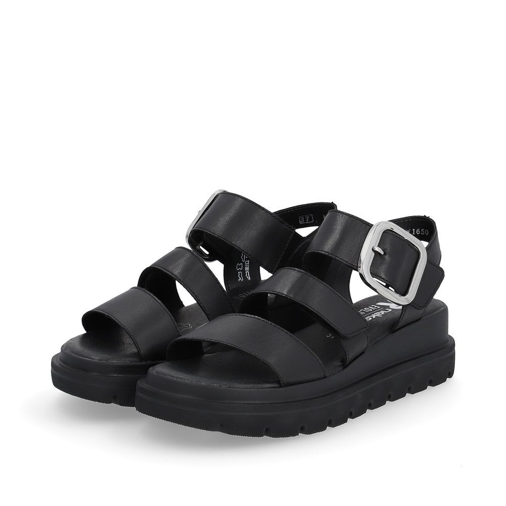 Rieker Sandals W1650 Ladies Shoes Black