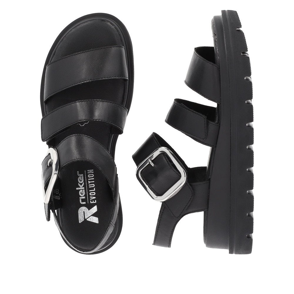 Rieker Sandals W1650 Ladies Shoes Black