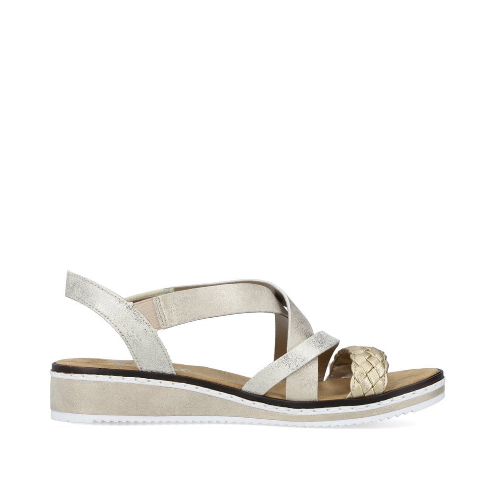 Rieker Sandals V3663 Ladies Shoes Gold