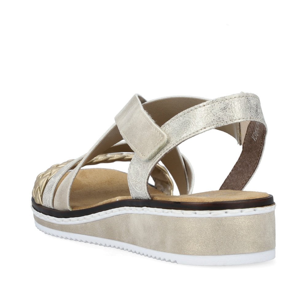 Rieker Sandals V3663 Ladies Shoes Gold