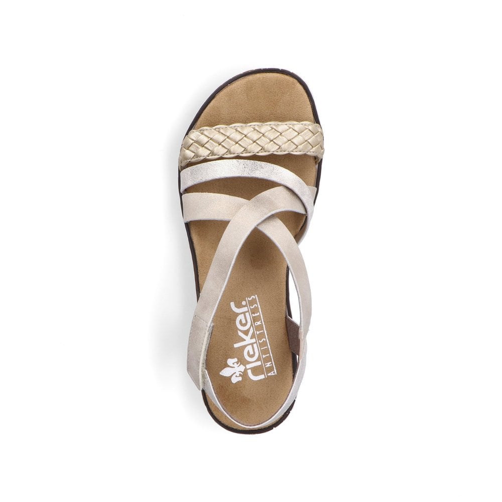 Rieker Sandals V3663 Ladies Shoes Gold