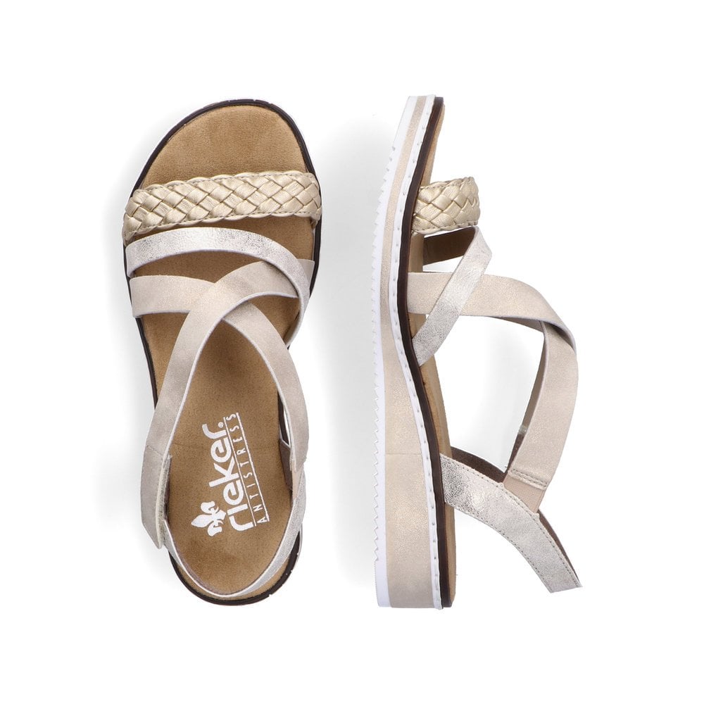 Rieker Sandals V3663 Ladies Shoes Gold