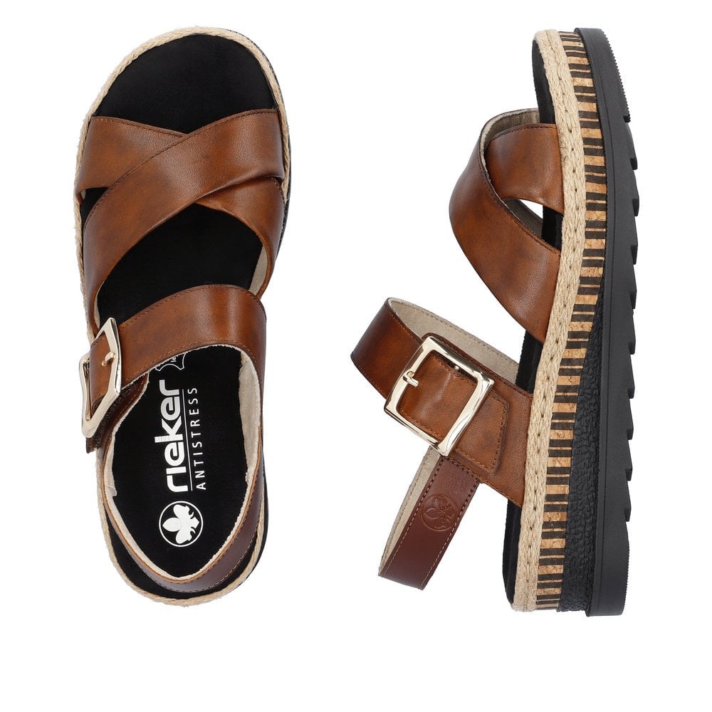 Rieker Sandals V7951 Ladies Shoes Brown