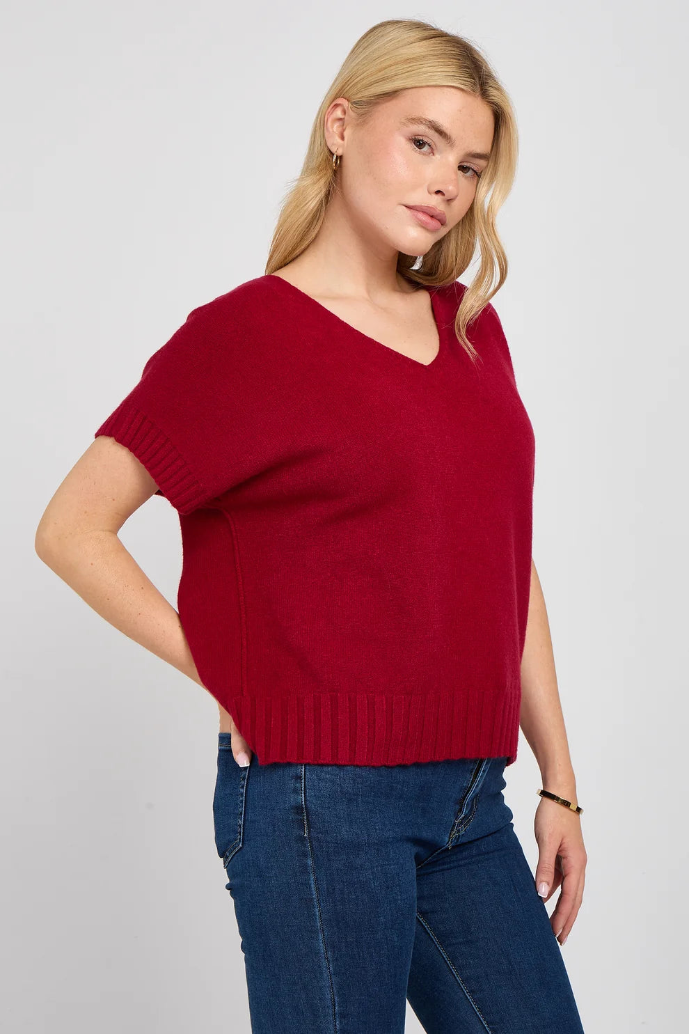G7 V-Neck Cap Sleeve Jumper