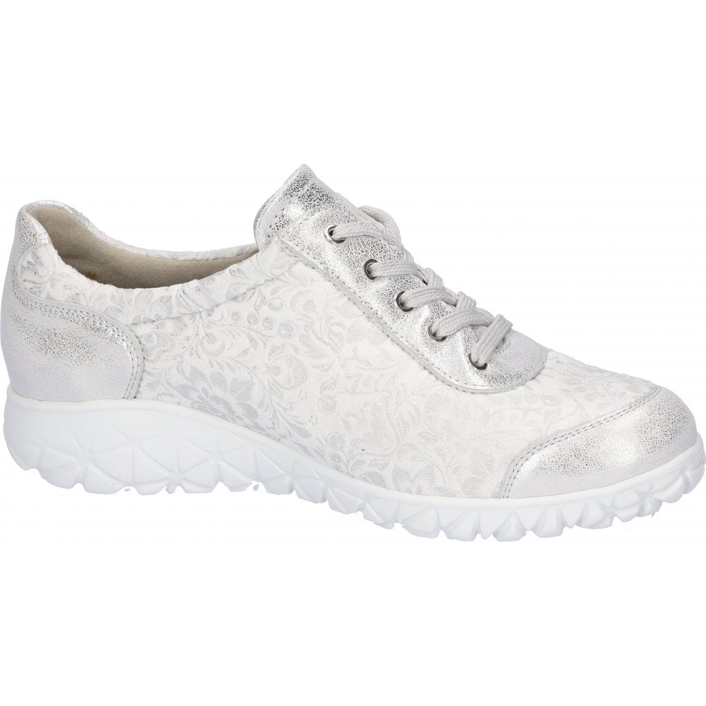 Waldlaufer Havy Soft Womens Trainer - Silver/White – Colours Shoes & Co