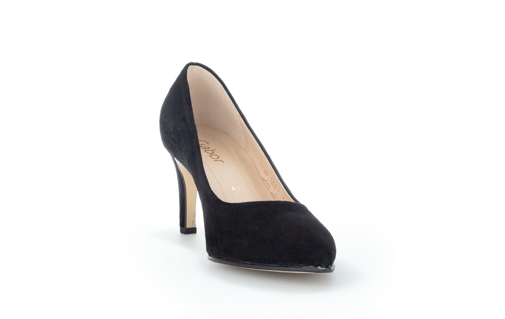Gabor Dane 21.380.17 Ladies Court Shoes suede, leather, black, luxurious, comfort Colours Ltd, Colours, Colours Farnham, Colours Shoes
