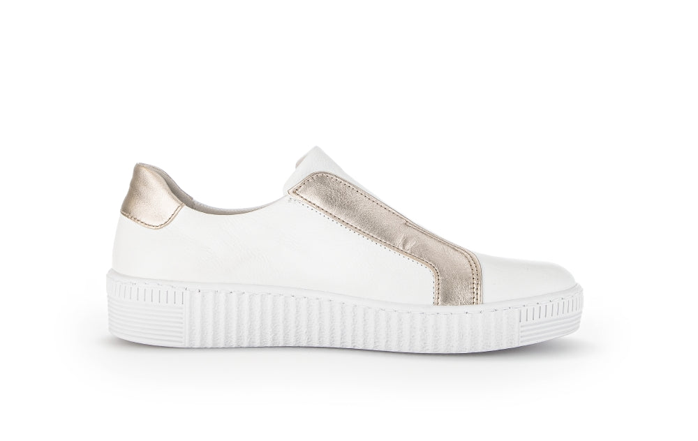 Gabor 23.335.23 Ladies Slip-on Fashion Trainers leather upper, slip on, metallic gold, luxuriuos Colours Ltd, Colours, Colours Farnham, Colours Shoes