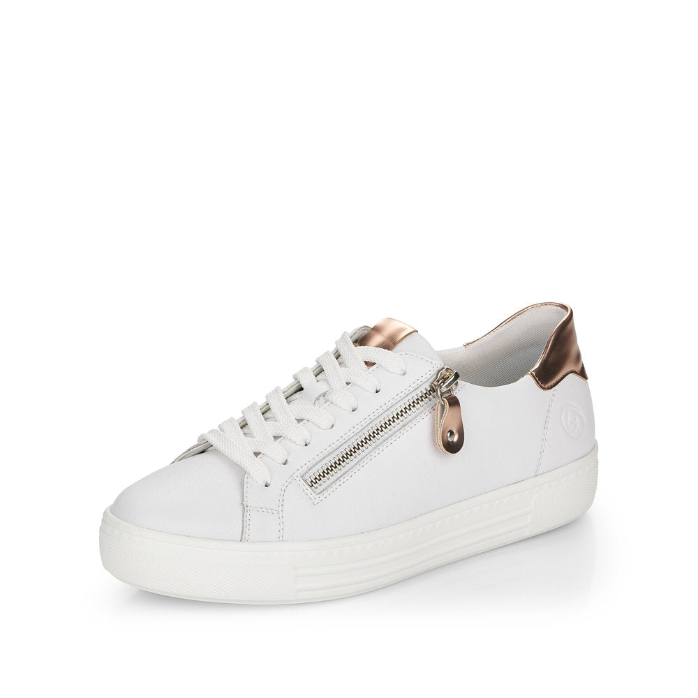 Remonte D0903-81 Ladies Trainers Women fashion shoes with side Zipper, metallic gold, white  Colours Ltd, Colours, Colours Farnham, Colours Shoes