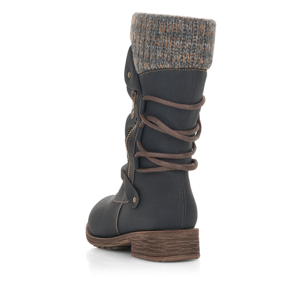 Remonte D8070 Womens Boots ◉ Black/Tan