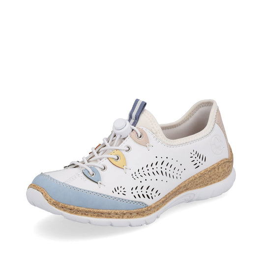 Rieker N4276-80 Ladies Slip-on Trainers      Upper Material: Synthetic     Lining Material: Textile     Fastening: Bungee Lace     Removable insole: No              Colours Ltd, Colours, Colours Farnham, Colours Shoes