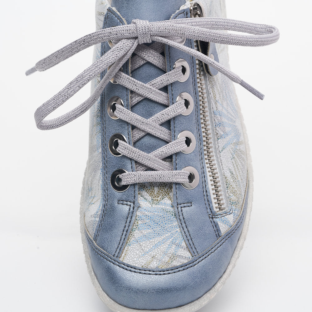 Remonte R1402-11 Ladies Trainers women's lace-up shoes in blue floral design  Colours Ltd, Colours, Colours Farnham, Colours Shoes